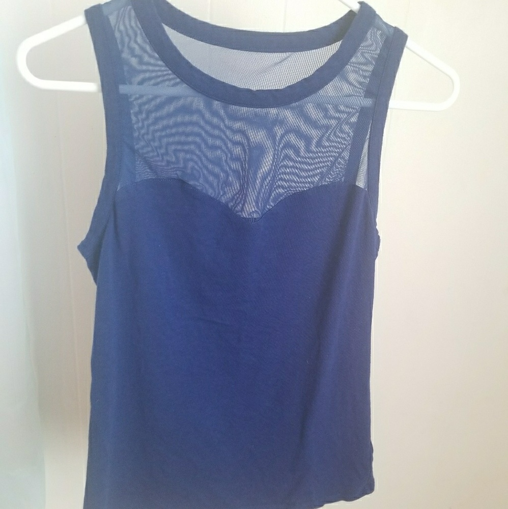 Royal blue express mesh tank top